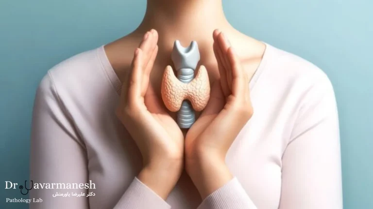 غده تیروئید - پروانهای شکل در جلوی گردن. آزمایشگاه دکتر یاورمنش